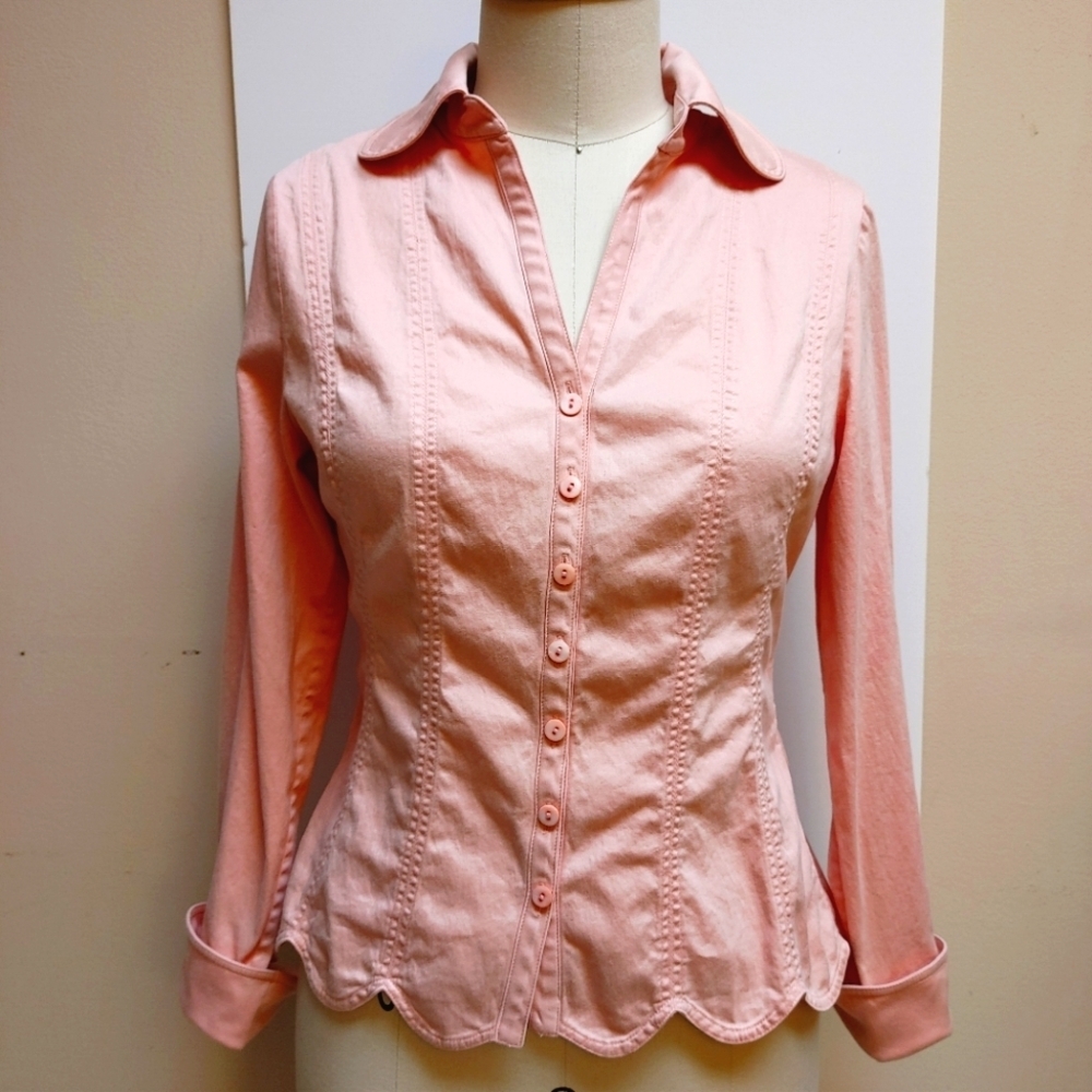 Vintage Kay Unger Pink Shirt Size 6